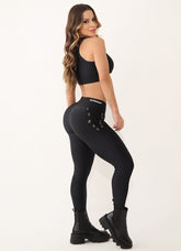 Legging Cós Médio Superhot Wet+ Preto CAL5343 UV50+